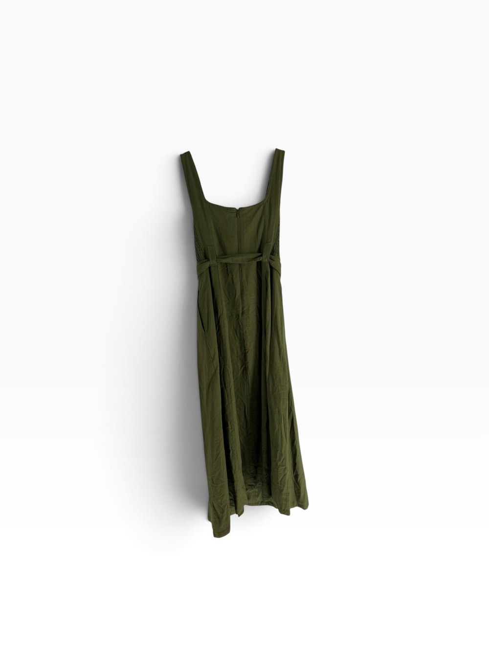 NEW Taylor Olive Green Sleeveless Midi Dress with Belt size 12P - Picture 3 of 5